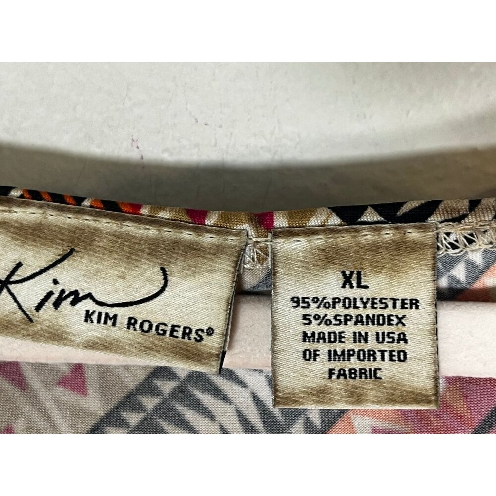 Kim Rogers Colorful Tank Dress Pink XL Tribal Boho Indie Chevron Western Chic - Picture 3 of 6